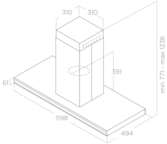 Okap Elica ELEMENT ISLAND BLMAT/A/120 PRF0194715 120 cm