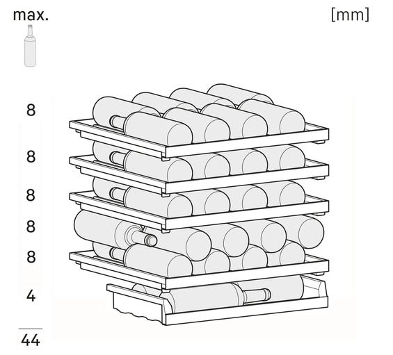 Lodówka na wino do zabudowy podblatowej do chłodzenia wina Liebherr UWpri 3761 Vinidor Selection