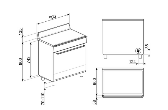 Kuchnia z płytą indukcyjną Smeg TR90IMBL