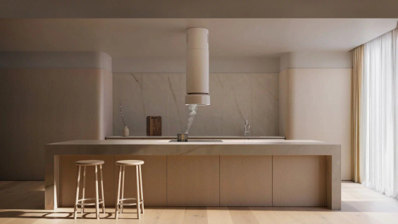 Okap wyspowy Ciarko Design FLUO White/White Gloss pochłaniacz