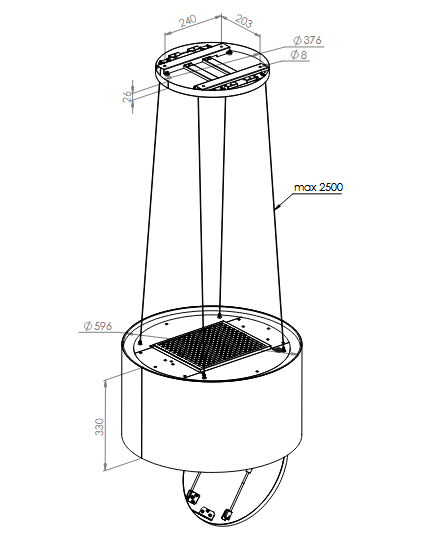 Okap wyspowy Ciarko Design PIU LIGHT Ecru 60 cm