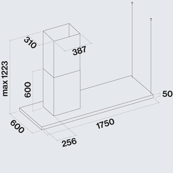 Okap Falmec Lumen NRS Isola 175 Lewy 800 m³/h wyspowy