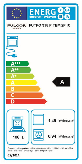 Piekarnik Fulgor Milano FUTPO 315 P TEM 2F IX z funkcją pizza i pirolizą