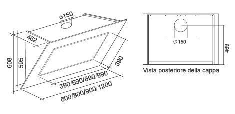 Okap Falmec Quasar 90 biały 800 m³/h przyścienny