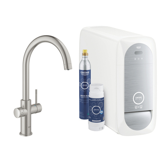 GROHE Blue Home Zestaw startowy z wylewką w kształcie C - stal nierdzewna nr. 31455DC1