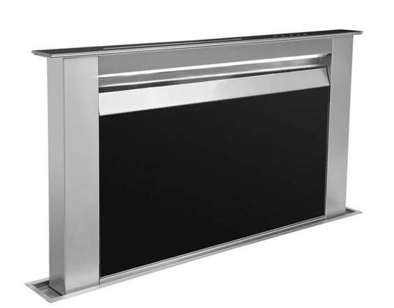 Okap blatowy Ciarko Moondraft inox/Czarne szkło 90 cm wyciąg