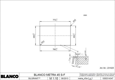 Zlew BLANCO METRA 45 S-F 519083 (Silgranit biały  PuraDur II z korkiem aut.)