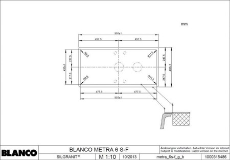 Zlew BLANCO METRA 6 S-F 519118 (Silgranit szarość skały PuraDur II z korkiem aut.)