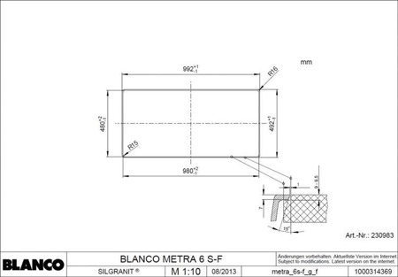 Zlew BLANCO METRA 6 S-F 519120 (Silgranit kawowy  PuraDur II z korkiem aut.)